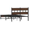 vidaXL Cadre de lit en métal sans matelas chêne marron 120x190 cm