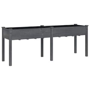 vidaXL Jardini&egrave;re avec doublure gris 203x53x76 cm bois massif de sapin