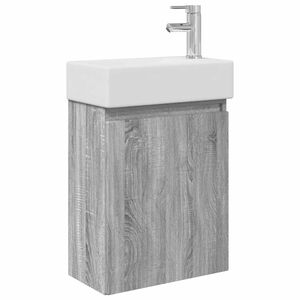 vidaXL Meuble de salle de bain avec robinet Sonoma gris