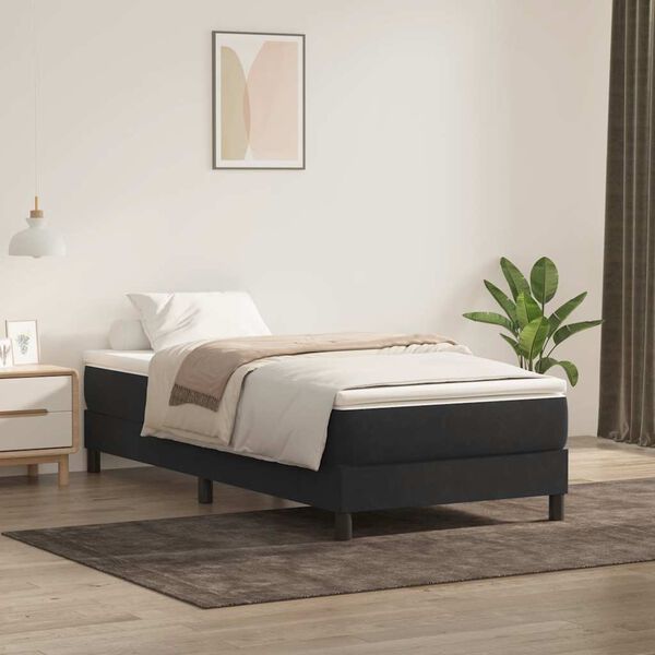 vidaXL Sommier &agrave; lattes de lit sans matelas noir 100x220 cm velours