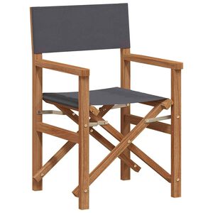 vidaXL Chaise de directeur Gris Bois de teck massif