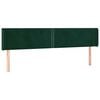 vidaXL T&ecirc;te de lit avec oreilles Vert fonc&eacute; 203x16x78/88 cm Velours