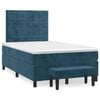 vidaXL Sommier &agrave; lattes de lit et matelas bleu fonc&eacute; 120x190cm velours