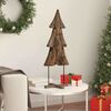 vidaXL Sapin de Noël avec support Marron 90 cm Bois de teck solide