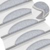vidaXL Tapis d'escalier 10 pièces 56 x 17 x 3 cm Gris clair Demi-rond