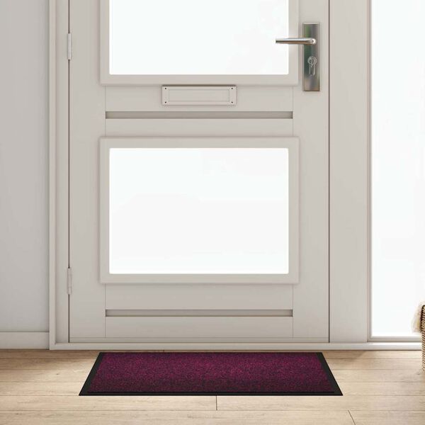 vidaXL Tapis de porte Bordeaux 60 x 40 x 1.2 cm Tissu en teddy