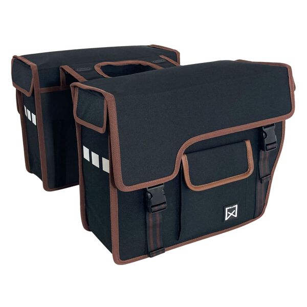 Willex Sac &agrave; v&eacute;lo double avec poche frontale 33 L noir