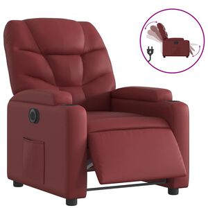 vidaXL Fauteuil inclinable &eacute;lectrique Rouge bordeaux Similicuir