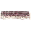 vidaXL Coussins de canap&eacute; palette lot de 7 Motif &agrave; carreaux rouge