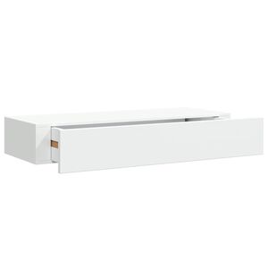 vidaXL &Eacute;tag&egrave;re &agrave; tiroir murale Blanc 60x23,5x10 cm MDF
