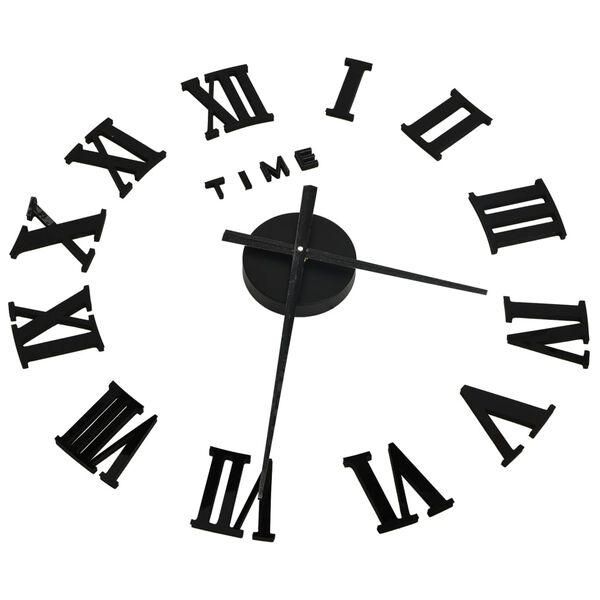 vidaXL Horloge murale 3D Design moderne Noir 100 cm XXL