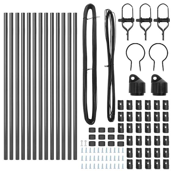 vidaXL Poteau de cl&ocirc;ture. 13 pcs Gris Acier