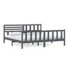vidaXL Cadre de lit sans matelas gris bois massif 200x200 cm
