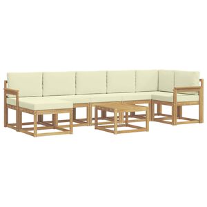 vidaXL Ensemble de canap&eacute;s d'ext&eacute;rieur 8 pc Blanc et cr&egrave;me Polyester