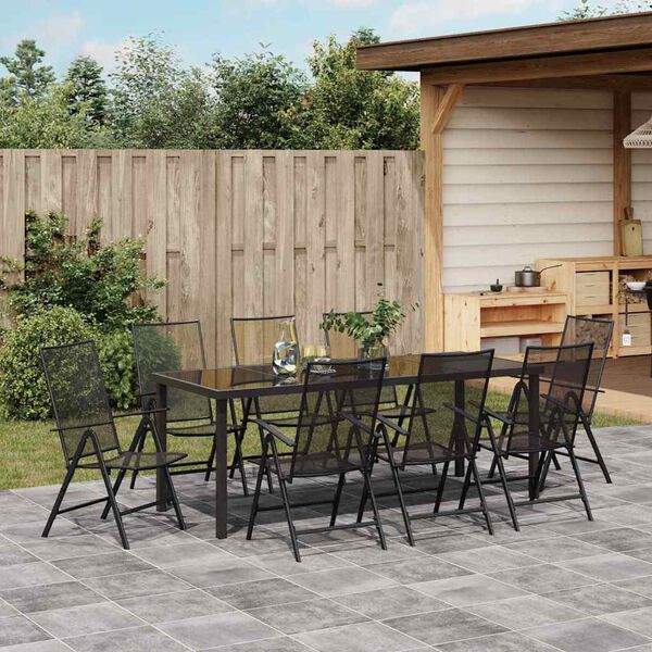 vidaXL Ensemble de salle &agrave; manger pour jardin 9 pcs Anthracite