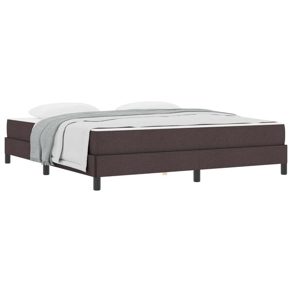 vidaXL Lit &agrave; ressorts avec matelas Marron fonc&eacute; 180 x 200 cm tissu