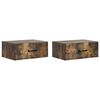 vidaXL Cabinet de chevet mural 2 pcs Ch&ecirc;ne fum&eacute; 49 x 34,5 x 20 cm
