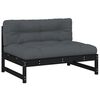 vidaXL Canap&eacute; central 120x80 cm noir bois de pin massif