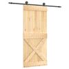 vidaXL Porte coulissante Naturel et noir 90 x 210 cm