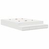vidaXL Cadre de lit avec rangement Blanc 135 cm Bois d'ing&eacute;nierie