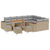 vidaXL Ensemble de canap&eacute; de jardin 13 pcs Beige polyrotin