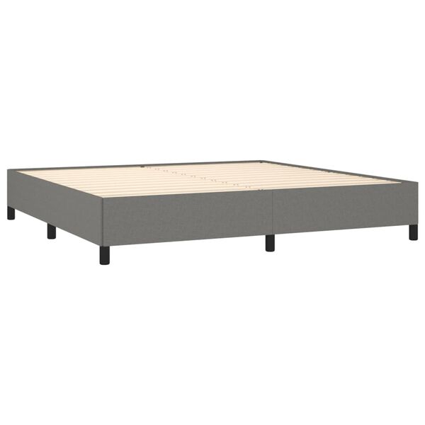 vidaXL Sommier &agrave; lattes de lit avec matelas Gris fonc&eacute; 200x200cm Tissu