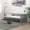 vidaXL Lit de repos avec matelas 90x200 cm Gris Bois de pin massif