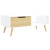 vidaXL Table basse Blanc et chêne Sonoma 100x49,5x43cm Bois ingénierie
