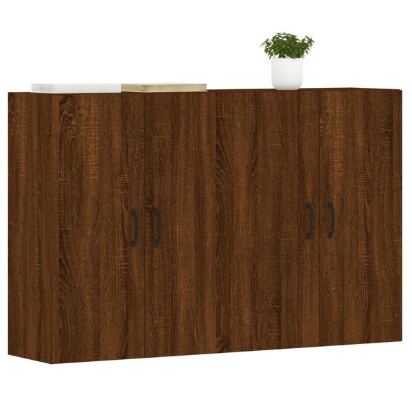 vidaXL Armoires murales 2 pcs ch&ecirc;ne marron bois d'ing&eacute;nierie