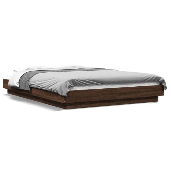 vidaXL Cadre de lit sans matelas ch&ecirc;ne marron 120x190 cm