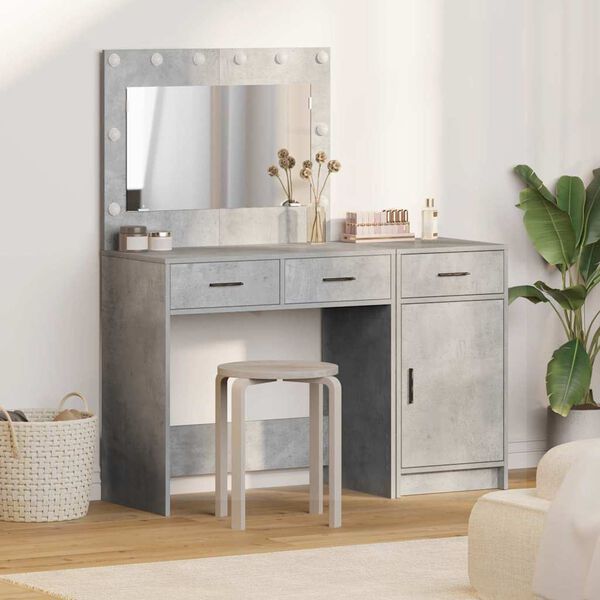 vidaXL Table de Toilette 2 pcs Gris 40 x 41 x 75 cm Bois d'ing&eacute;nierie