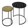 Rousseau Ensemble de tables d'appoint 2 pcs Ronda M&eacute;tal Noir et dor&eacute;