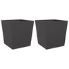 vidaXL Jardini&egrave;res 2 pcs noir 50x50x50 cm acier