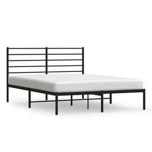 vidaXL Cadre de lit m&eacute;tal sans matelas avec t&ecirc;te de lit noir 140x200cm