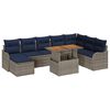 vidaXL Ensemble de canap&eacute; de jardin 9 pc gris et bleu marine
