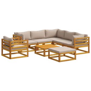 vidaXL Ensemble de Canap&eacute;s 8 pc Naturel Bois d'Acacia Massif