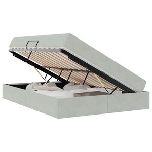vidaXL Lit avec rangement et matelas Gris clair 140 x 190 cm Velours