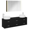 vidaXL Ensemble de mobilier de salle de bain 4 pc Ch&ecirc;ne noir