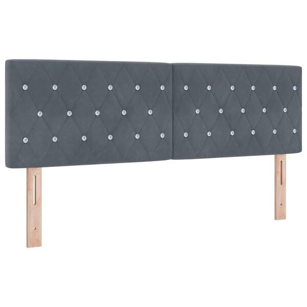 vidaXL T&ecirc;te de lit avec t&ecirc;te de lit Gris fonc&eacute; 144 cm Cuir synth&eacute;tique