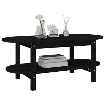 vidaXL Table basse Noir 80x45x45 cm Bois massif de pin