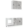 vidaXL Unit&eacute; de cuisine PORTO 5 pcs Gris b&eacute;ton Bois d'ing&eacute;nierie