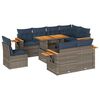 vidaXL Salon de jardin avec coussins 9 pcs gris r&eacute;sine tress&eacute;e acacia