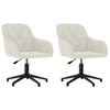 vidaXL Chaises pivotantes &agrave; manger lot de 2 Cr&egrave;me Velours