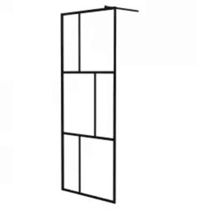 vidaXL Paroi de douche &agrave; l'italienne avec verre tremp&eacute; Noir 80x195 cm