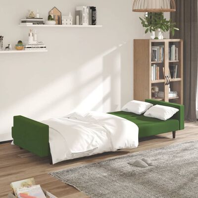 vidaXL Canapé-lit à 2 places Vert foncé Velours