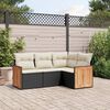 vidaXL Salon de jardin 4 pcs avec coussins noir r&eacute;sine tress&eacute;e