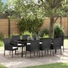 vidaXL Ensemble de salle &agrave; manger pour jardin 9 pcs Noir polyrotin