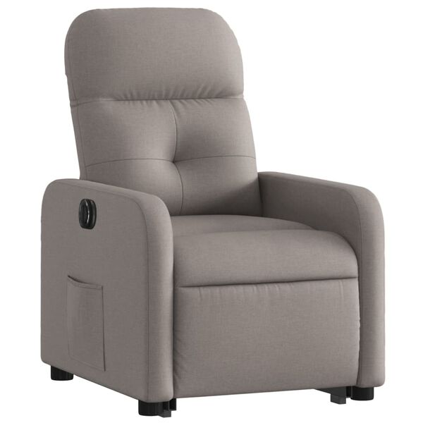 vidaXL Fauteuil inclinable électrique taupe tissu