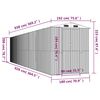 vidaXL Abri de jardin Gris clair 192x938x223 cm Acier galvanisé