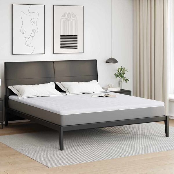 vidaXL Surmatelas Blanc 200 x 200 cm Tissu en Tricot